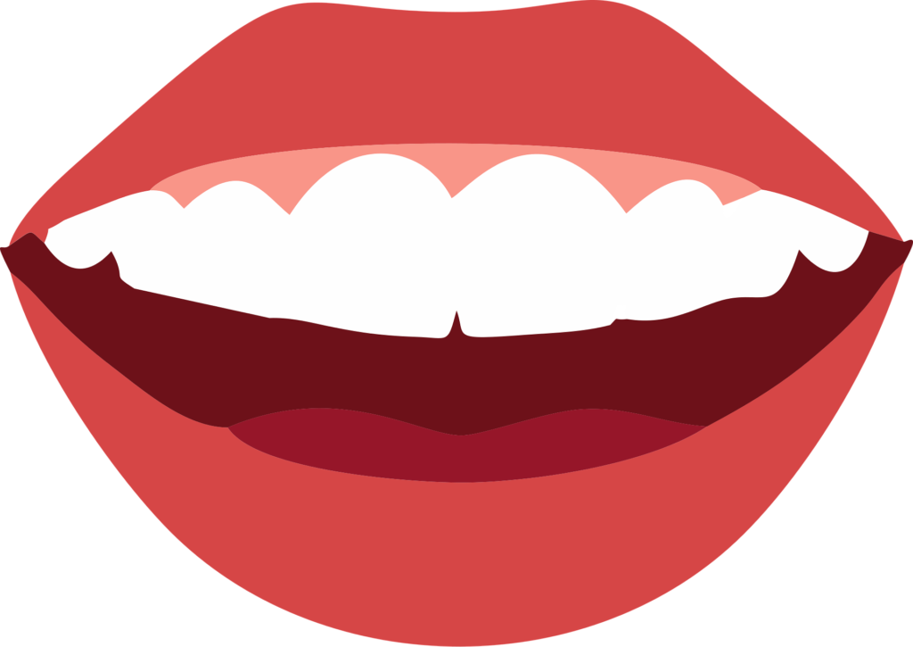 Dessin représentant une bouche ouverte laissant apparaître de jolies dents et la langue. Il illustre un article  de conseils pour une bonne digestion, écrit par Maud Guillemet Naturopathe à Besançon.