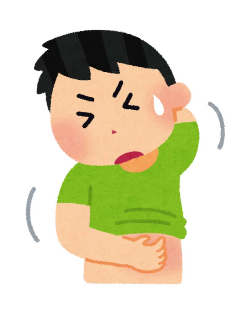 Dessin d'un personnage masculin semblant avoir mal au ventre, pour illustrer un article sur les lectines, écrit par Maud Guillemet, naturopathe à Besançon.
