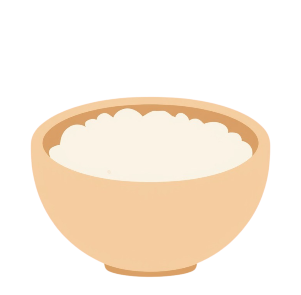 Dessin d'un bol de riz, pour illustrer un paragraphe sur les alternatives au glutens, dans un article de Maud Guillemet; naturopathe à Besançon.