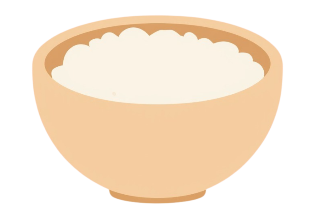 Dessin d'un bol de riz basmati blanc, pour illustrer les alternatives moins concentrées en lectines, dans un article écrit par Maud Guillemet, naturopathe à Besançon.
