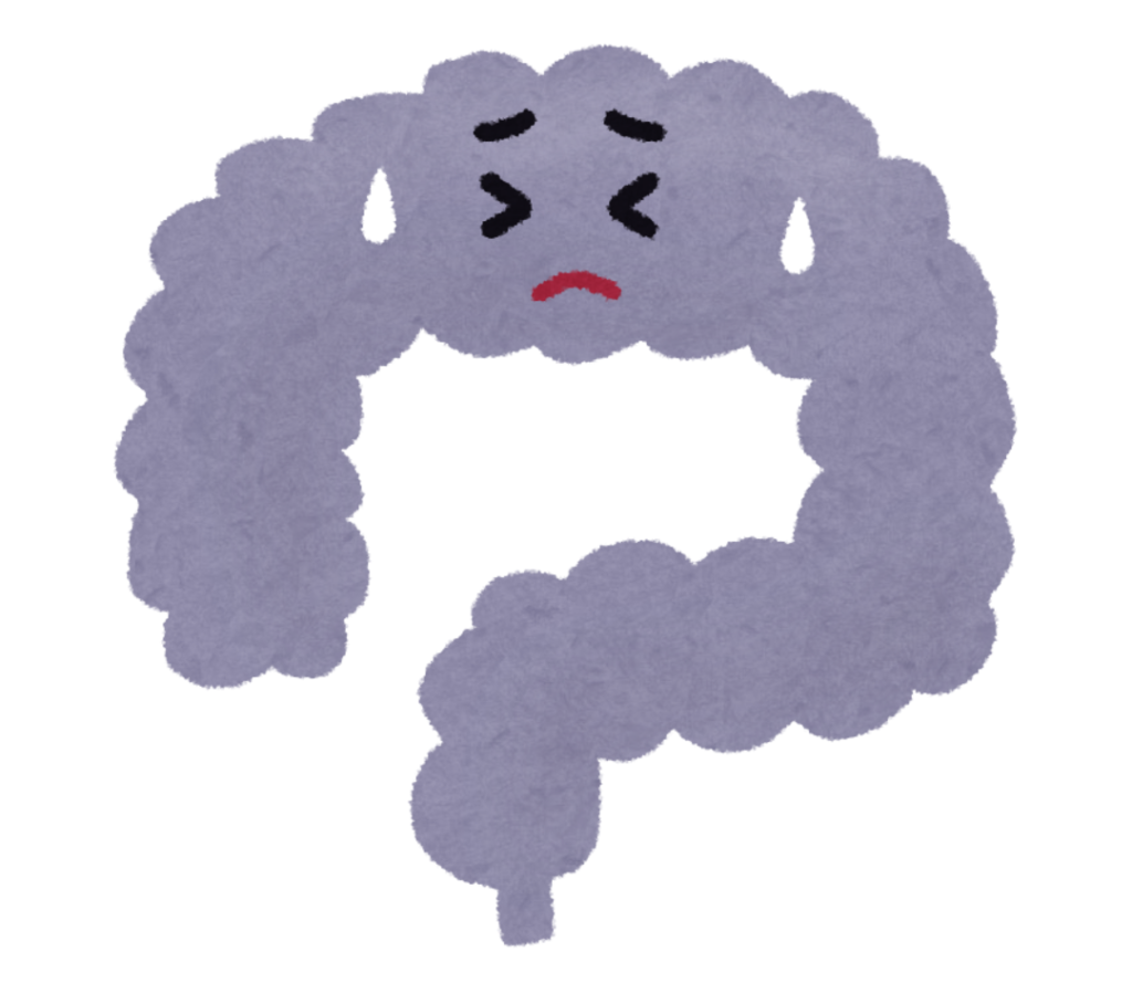 Dessin d'un intestin personnifié, semblant être en souffrance, pour illustrer un article sur les lectines, écrit par Maud Guillemet, naturopathe à Besançon.