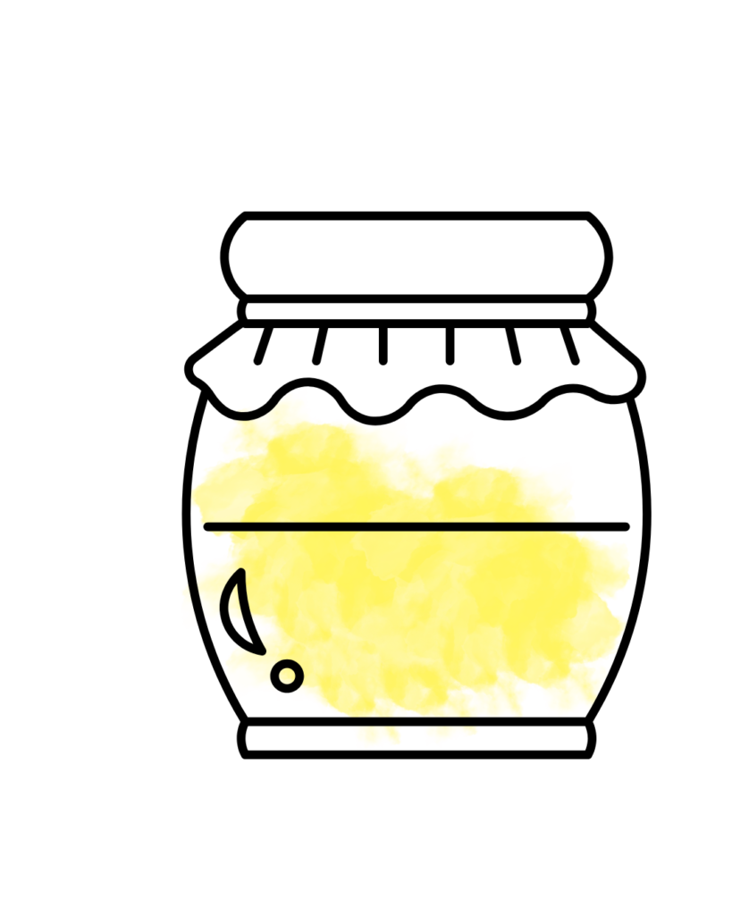 Dessin d'un pot contenant du levain, pour illustrer les alternatives moins concentrées en lectines, dans un article écrit par Maud Guillemet, naturopathe à Besançon.
