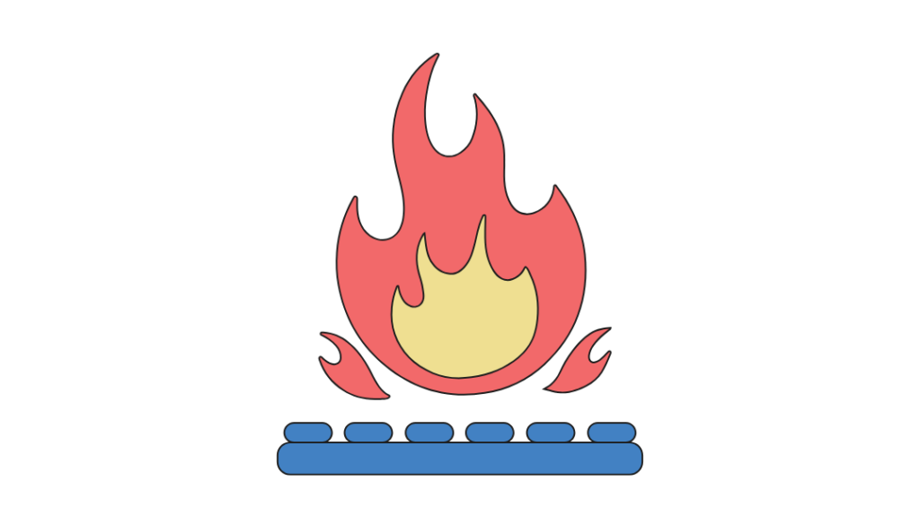 Dessin d'une flamme pour symboliser l'inflammation. Il illustre un article sur le Syndrome de l'Intestin Irritable rédigé par Maud Guillemet, Naturopathe à Besançon.